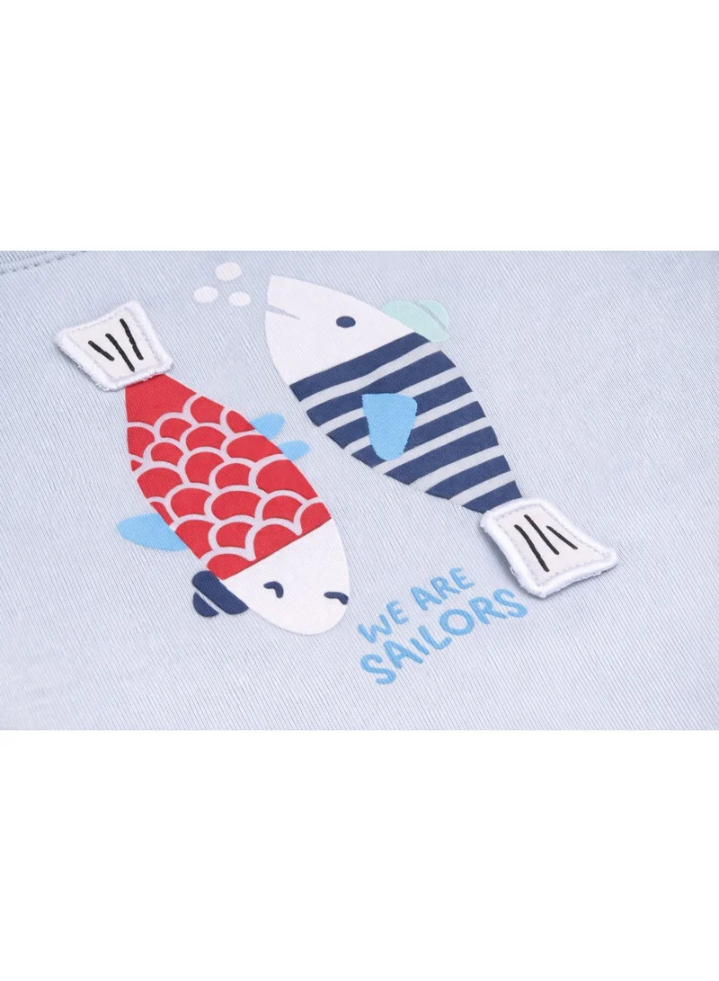 فكتور اند جين Infant Boys’ 2-Piece Set – Fish Print T-Shirt & Drawstring Shorts